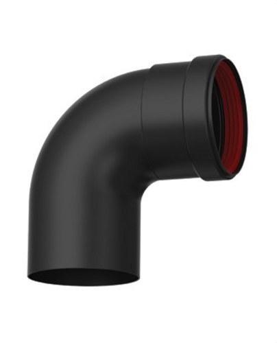 Pellettitakan savupiipun mutka, halkaisija 80 mm, 90º, musta emaloitu teräs viitenumerolla 8-90MHKER3 brändiltä FIG