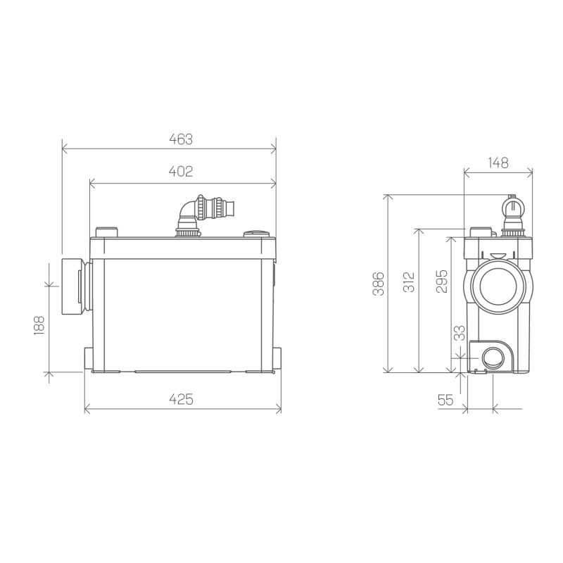 SFA SANIPACK -hygieniahakkuri ripustettaville wc-istuimille ja kylpyhuoneille viitenumerolla 0101422 brändiltä SFA SANITRIT