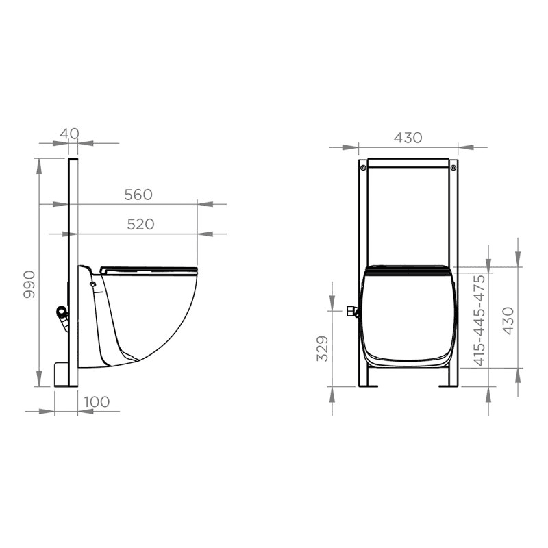 SFA Sanicompact Comfort+ - Runko WC-hakkurilla viitenumerolla C72LVCPLUS brändiltä SFA SANITRIT