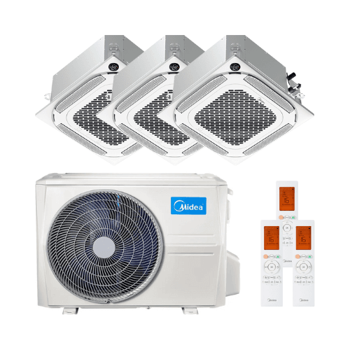 Kattokasetti-ilmastointilaite 3x1 Midea Breezeless 360º 2,0 kW 7000 BTU viitenumerolla MCA4U-07NX(3)M3O-18N8 brändiltä MIDEA