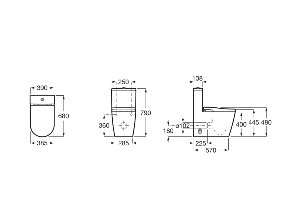 Seinäasennettava älykäs WC In-Wash® Inspira Roca Rimless viitenumerolla A80306L001 brändiltä ROCA