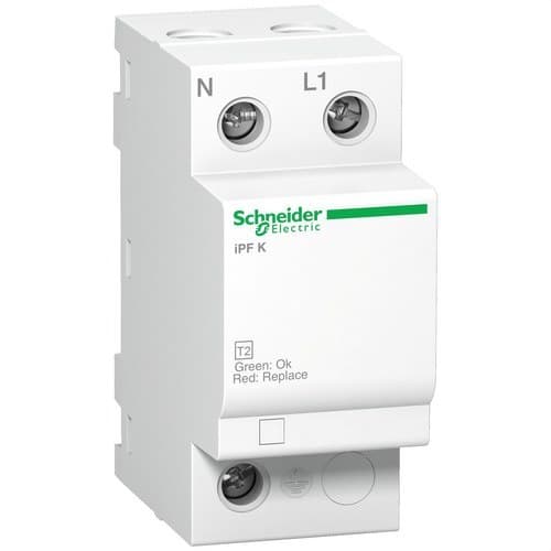Ylijännitesuoja tyyppi 2 Acti9 iPFK40 40KA 340V 1P+N viitenumerolla A9L15687 brändiltä SCHNEIDER ELECTRIC
