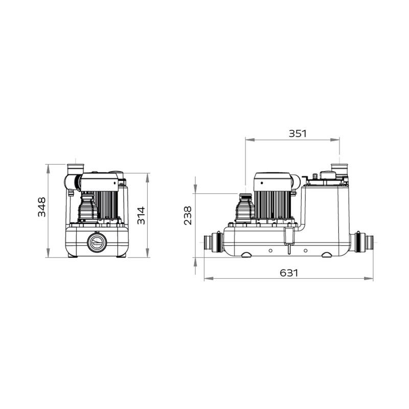 SFA SANICOM 1 raskaan käytön harmaavesipumppu viitenumerolla 04COM1M brändiltä SFA SANITRIT