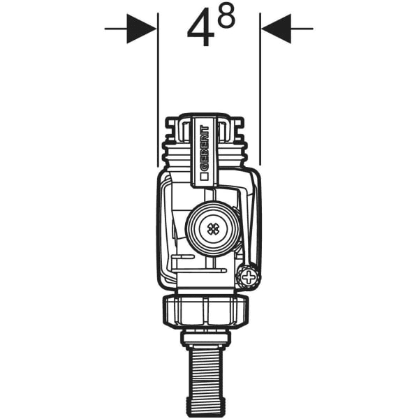 Geberit-sarjan 383 sivusyöttömekanismi viitenumerolla 281.000.00.5 brändiltä GEBERIT