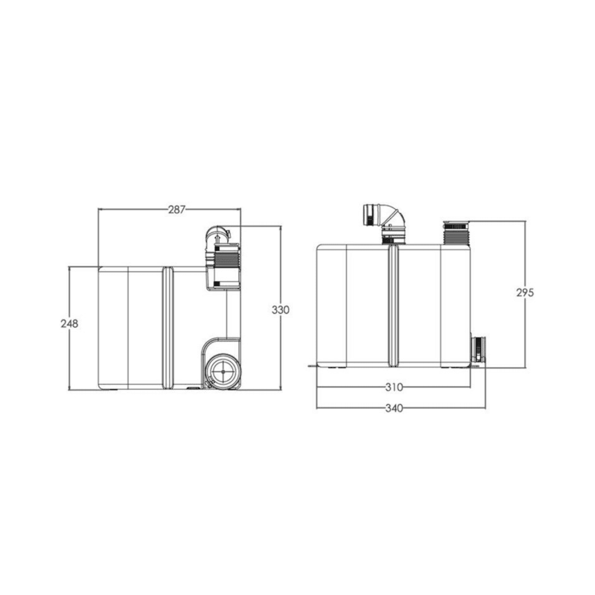 SFA Saniswift Pro -jätevesipumppu raskaan käytön pesuloihin viitenumerolla SANISWIFTPRO brändiltä SFA SANITRIT