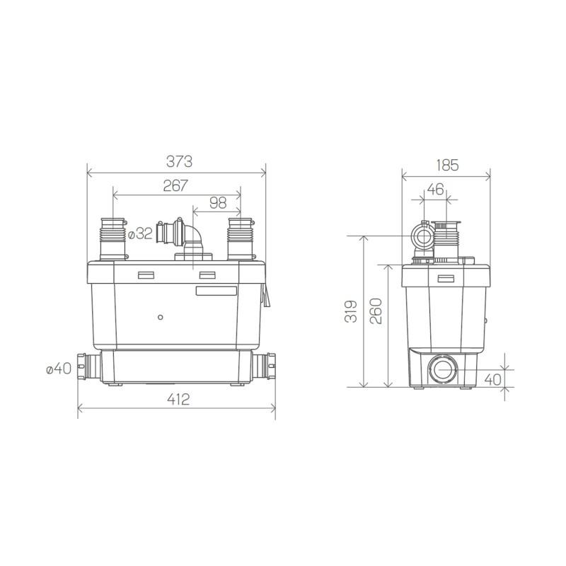 SFA SANIVITE Evacuation Pump for Kitchens and Utility Rooms with reference 0100700 from the brand SFA SANITRIT
