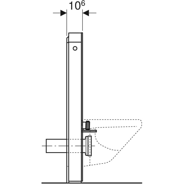 Geberit Monolith -saniteettimoduuli seinään asennettavalle wc:lle 101 cm lasi viitenumerolla 131.021.SI.5 brändiltä GEBERIT