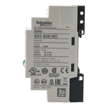 Modulaarinen ohjelmoitava rele Zelio Logic 26 tuloa/lähtöä viitenumerolla SR3B261BD brändiltä SCHNEIDER ELECTRIC