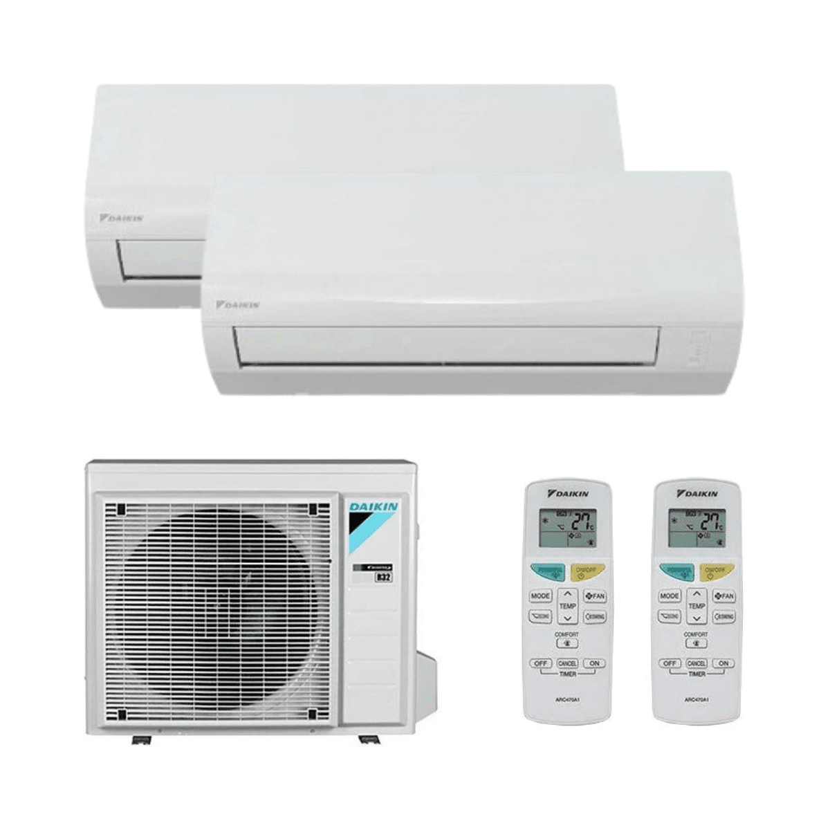 Daikin Sensira 2x1 ilmastointilaite wifi-yhteydellä 2,5 kW + 3,5 kW viitenumerolla KITDAISENSIRA2X125+35 brändiltä DAIKIN