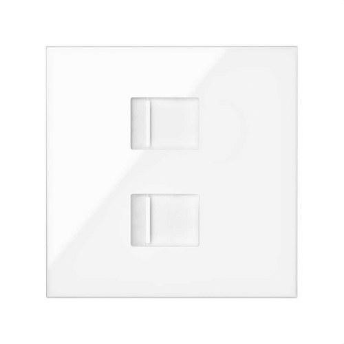 Ääni- ja datakansi pölysuojalla 2 RJ45-liittimelle kirkas valkoinen Simon 100 viitenumerolla 10000006-130 brändiltä SIMON