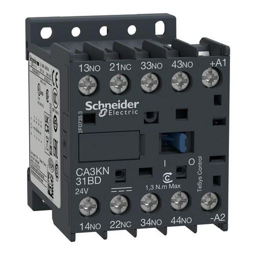 TeSys CA3K apukosketin 3NO+1NC 24VDC viitenumerolla CA3KN31BD brändiltä SCHNEIDER ELECTRIC