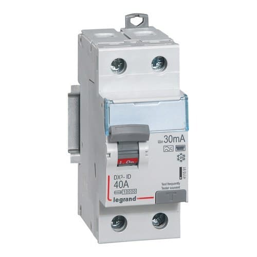 DX3-vikavirtasuojakytkin 2P 40A 30mA Luokka HPI viitenumerolla 411591 brändiltä LEGRAND