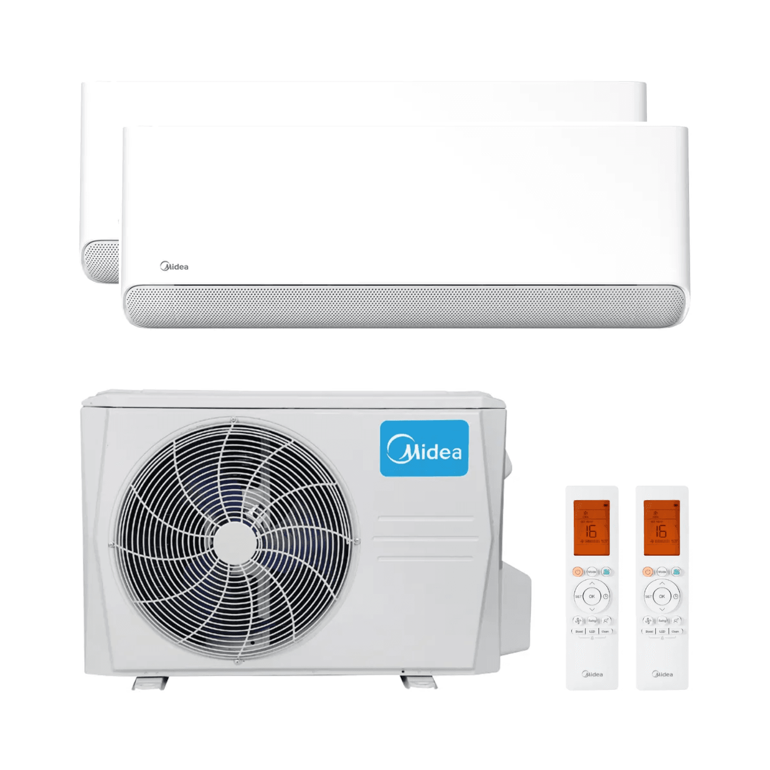 Ilmastointilaite 2x1 wifi-toiminnolla Midea Breezeless E 2,6 kW 9000 BTU viitenumerolla BREEZELESS09+09 brändiltä MIDEA
