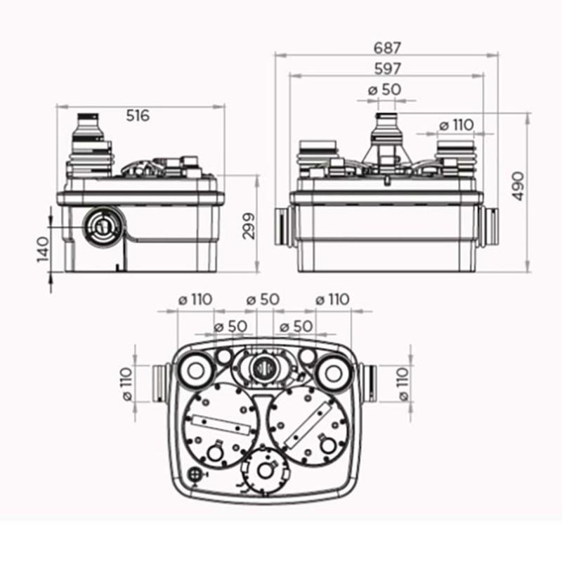 Yleinen pumppuasema SFA SANICUBIC 2 Classic viitenumerolla 040000002 brändiltä SFA SANITRIT