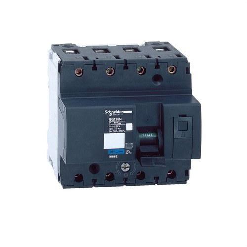 Magnetoterminen NG125N 4P 100A Käyrä C viitenumerolla 18660 brändiltä SCHNEIDER ELECTRIC